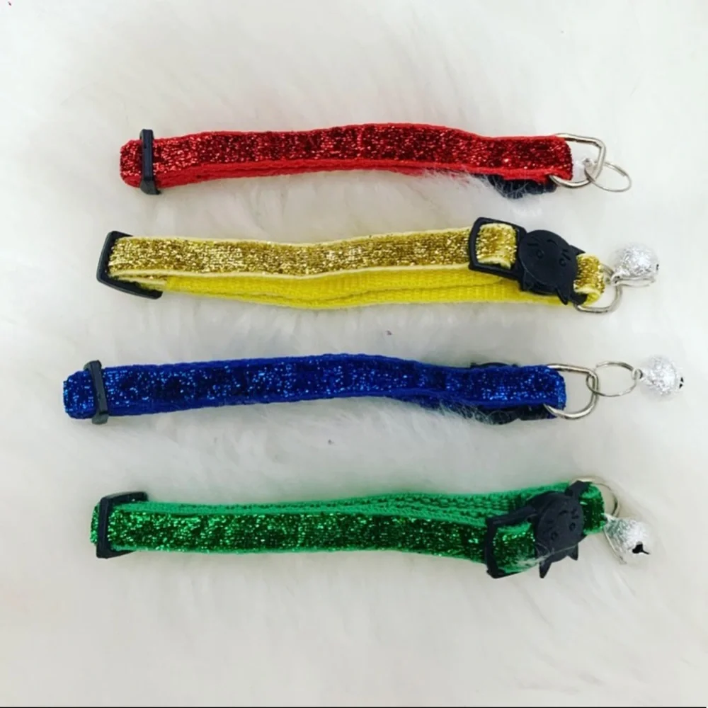 4 sparkly cat collars with bells! BRAND NEW!